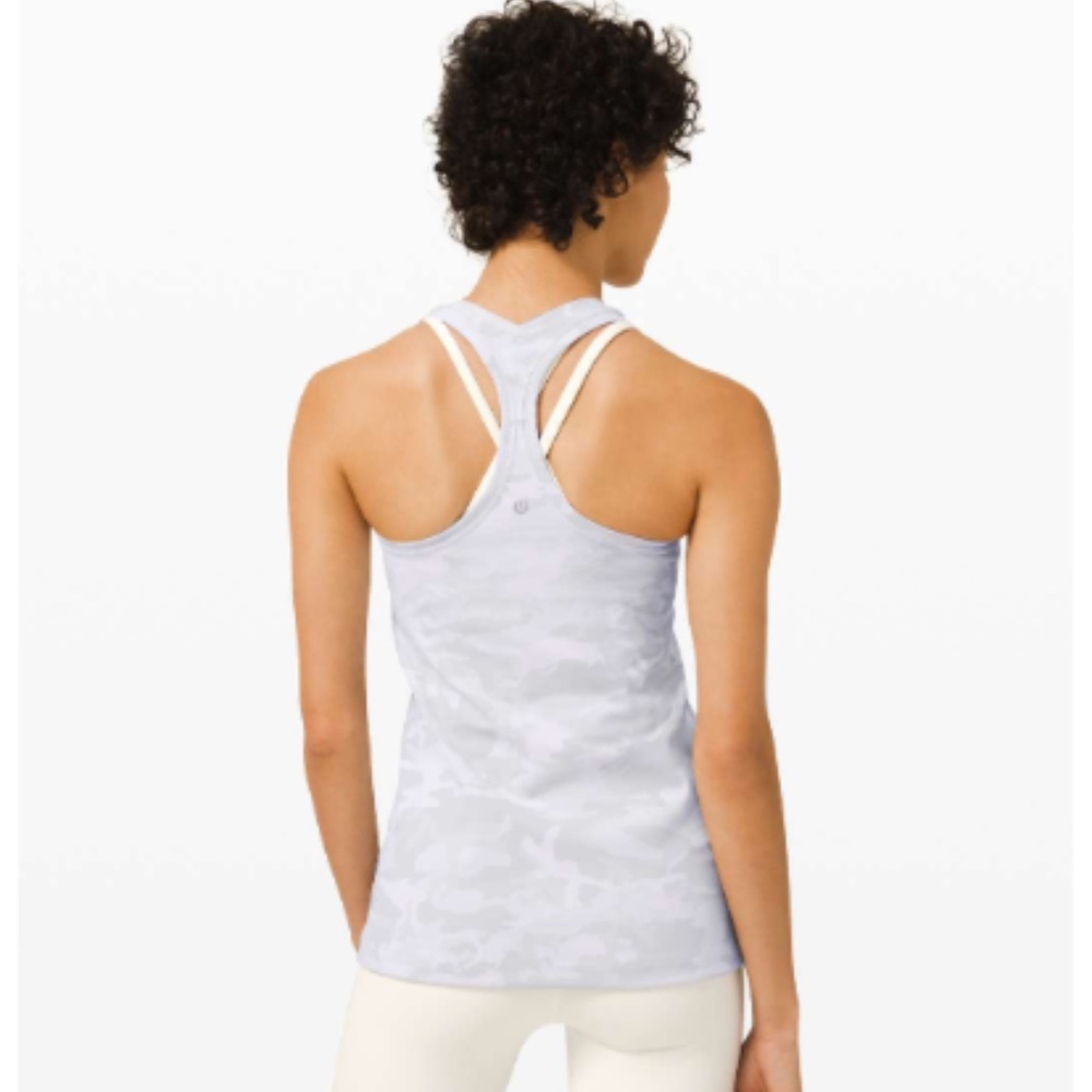 Lululemon Gray Camo Print Cool Racerback Ribbed Tank Top - Picture 5 of 10